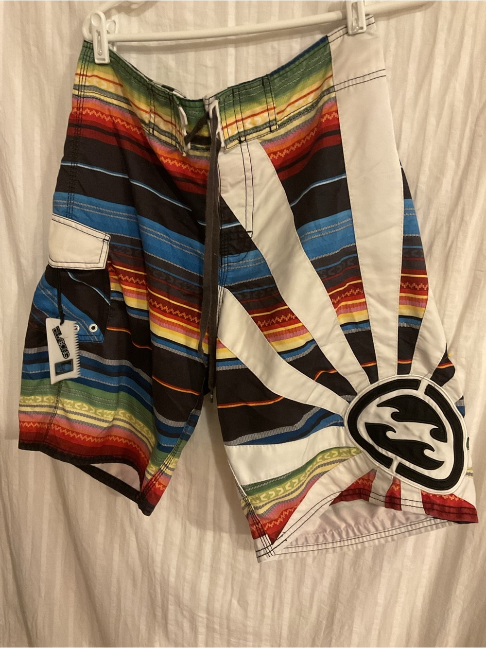 VTG RARE Billabong Andy Iron /SURFER -Board Shorts w/Surf wax comb &Scraper 34”